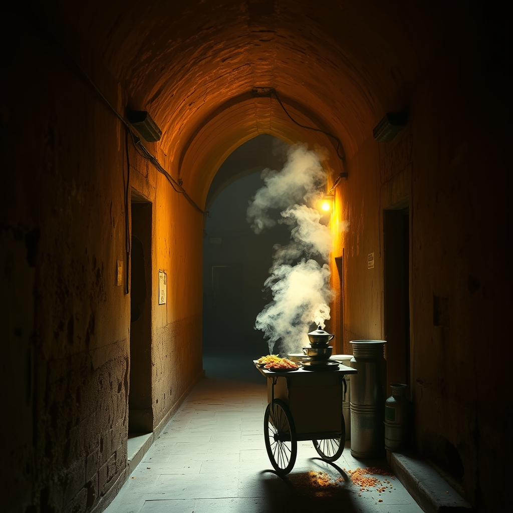 food cart in alleyway