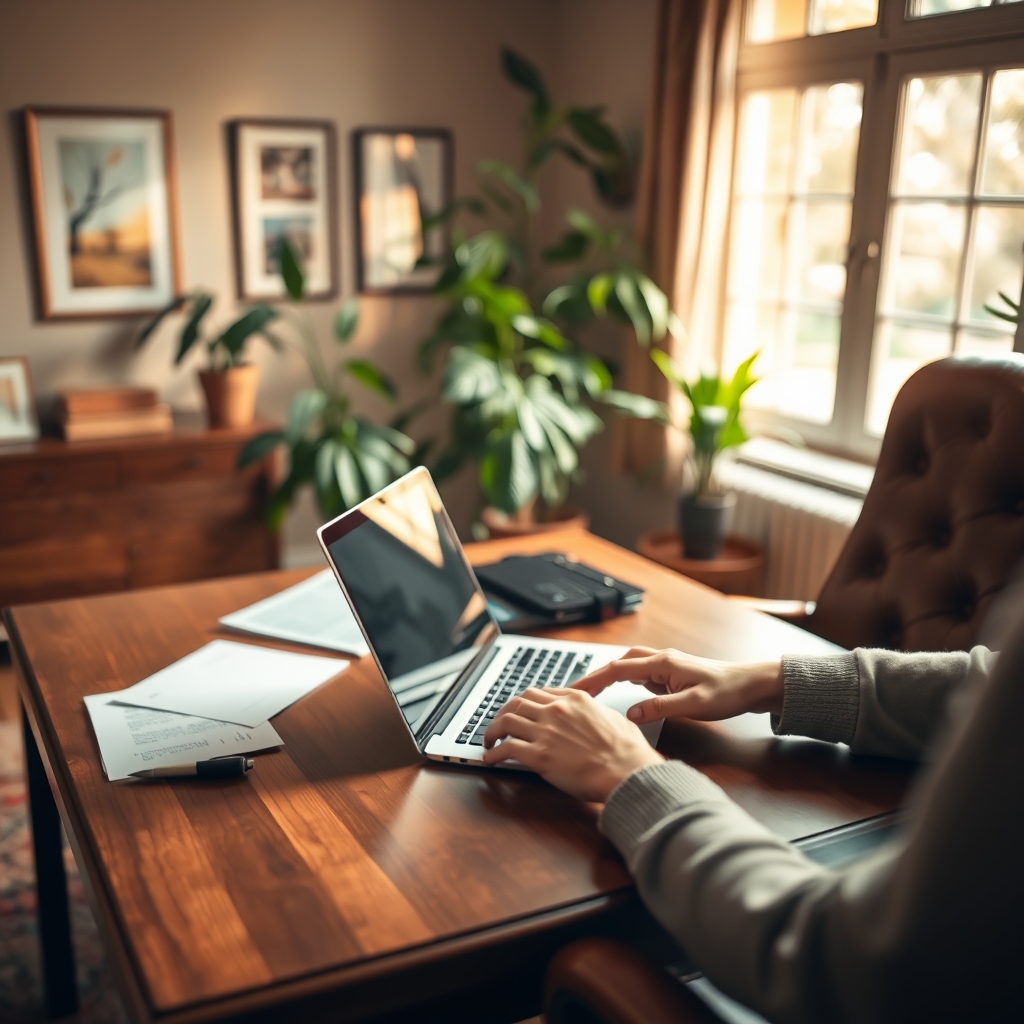 person typing on laptop