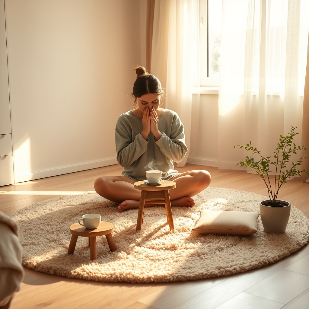 Person meditating
