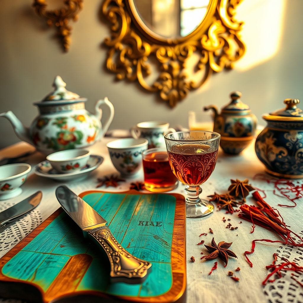 spices and fruit on table