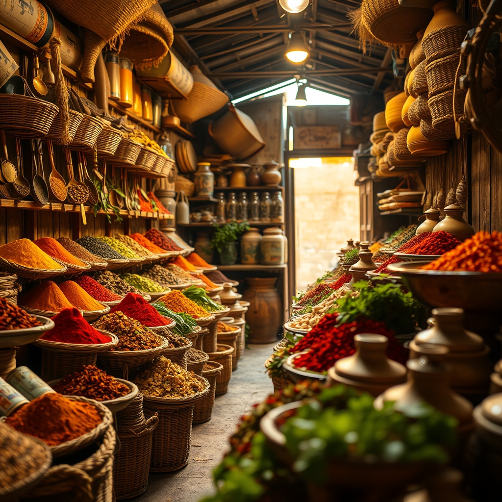 Spices in baskets