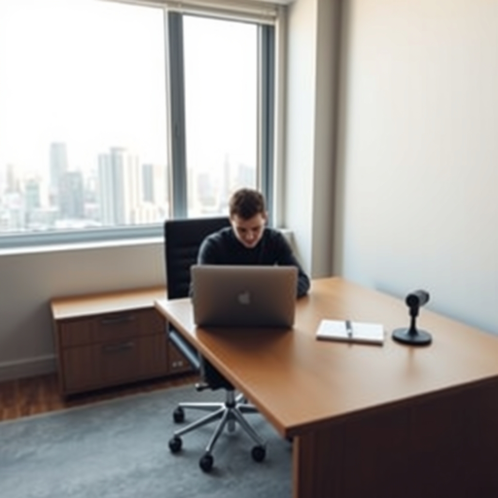 person at desk