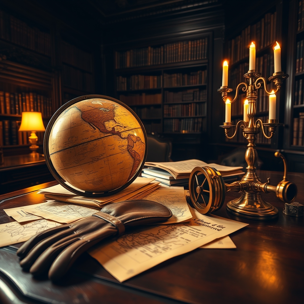 Old globe and navigation tools