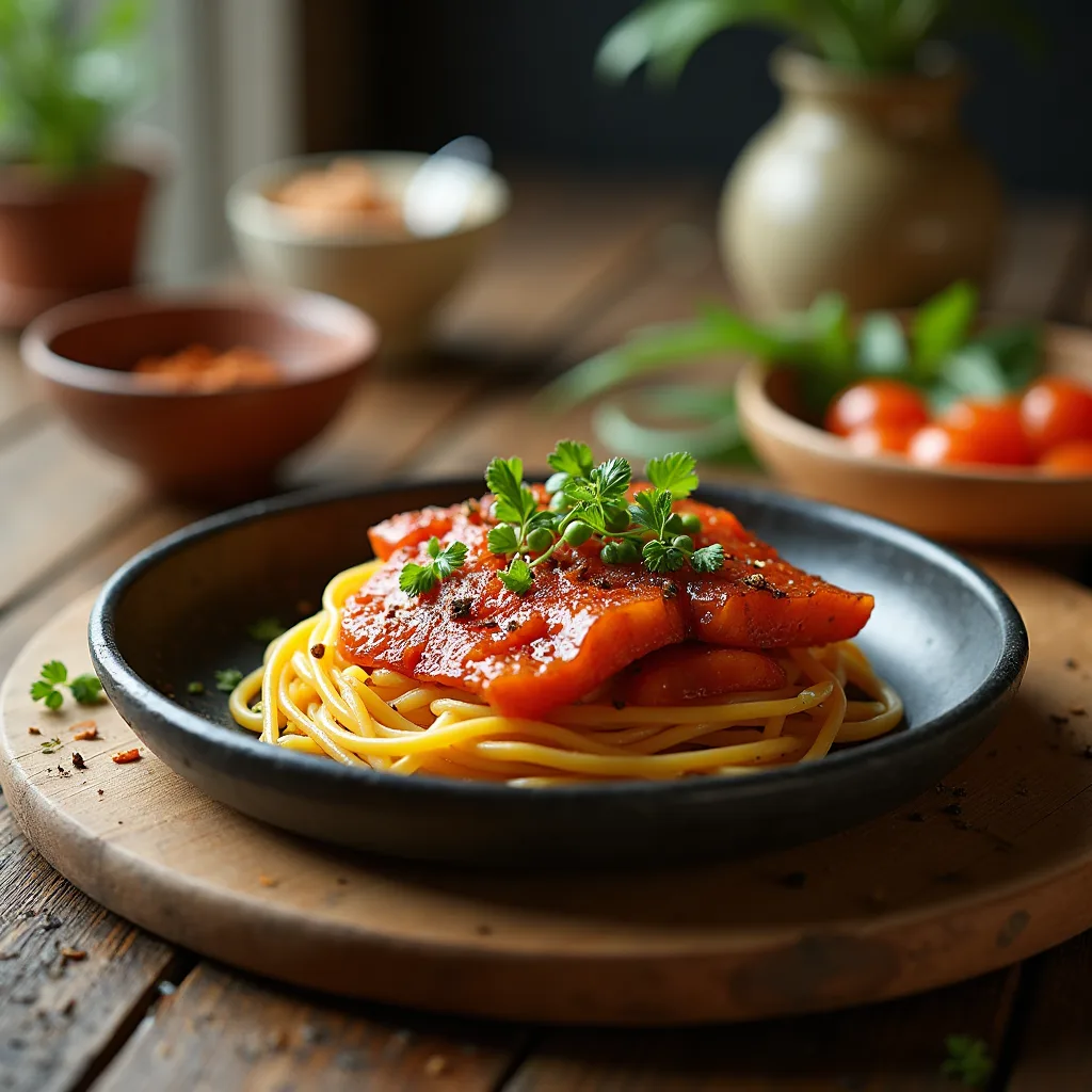 food on wooden table