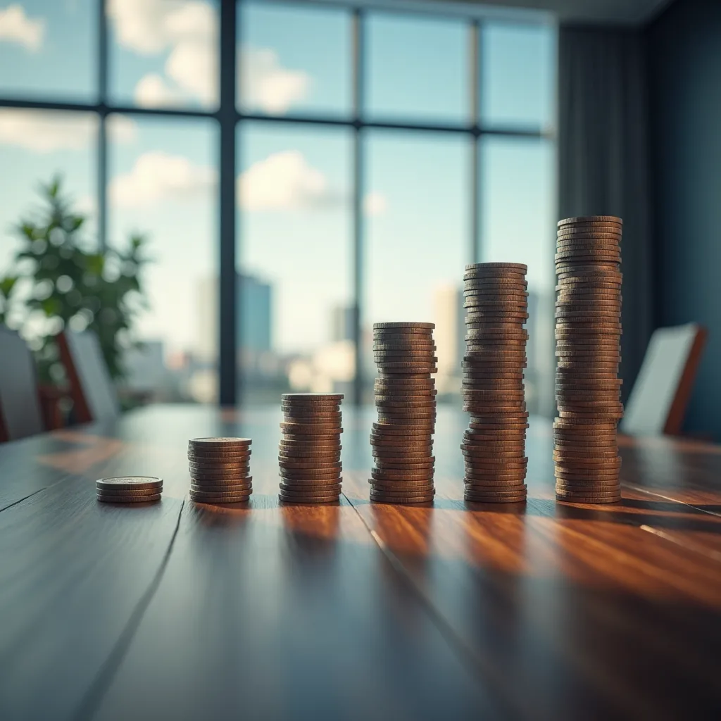 Person standing in dim conference room