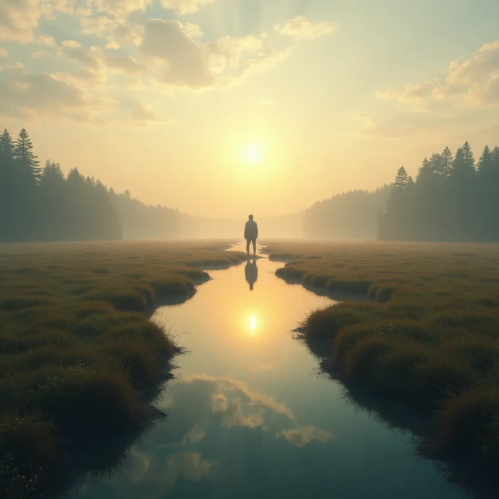 person in small room