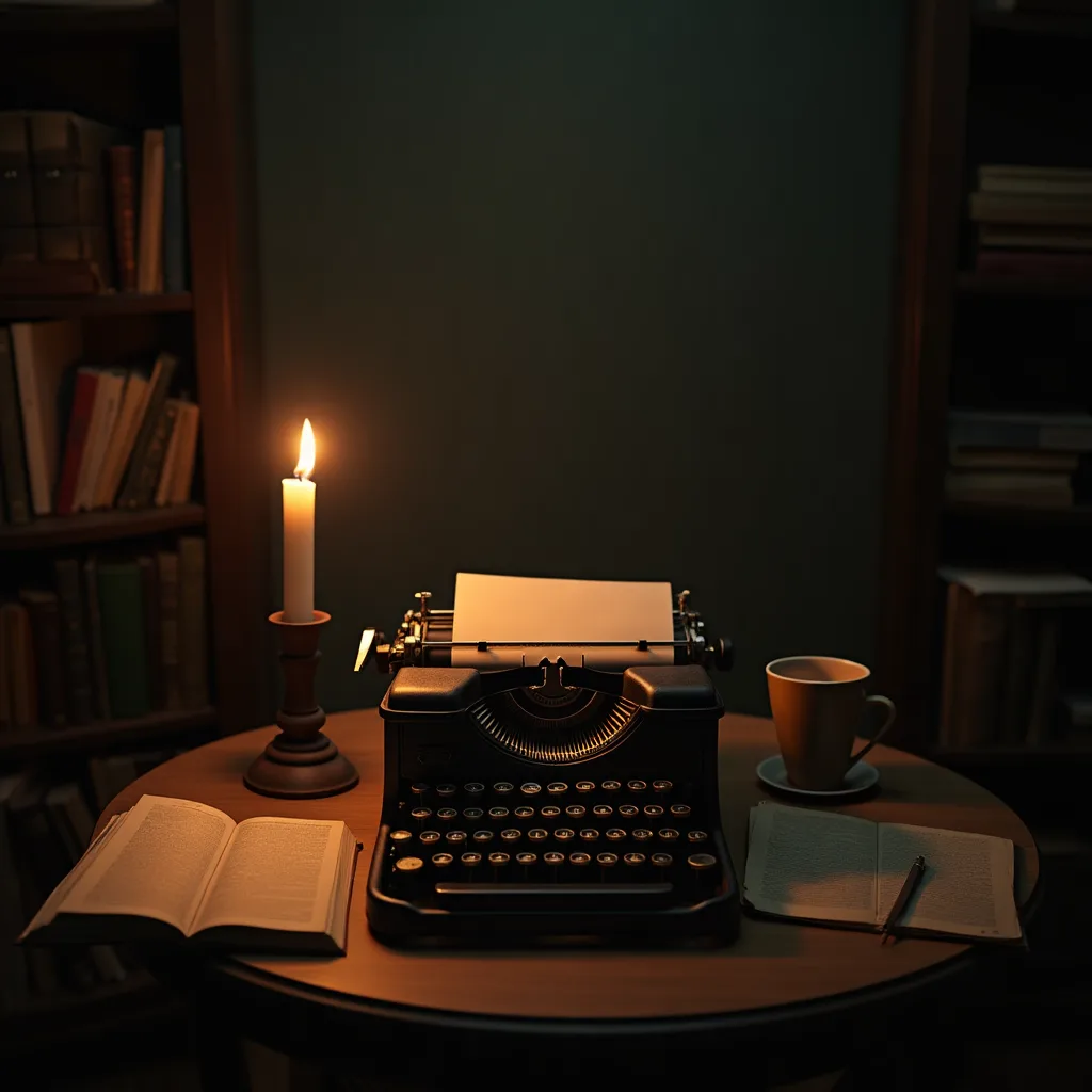 cluttered desk with pencil